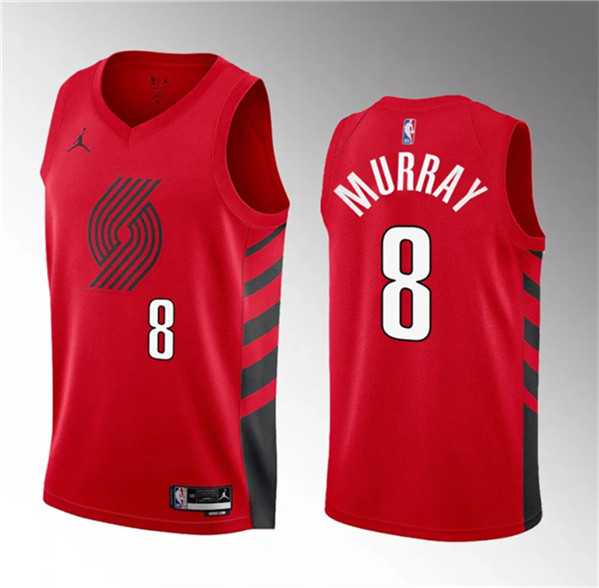Men's Portland Trail Blazers #8 Kris Murray 2023 Draft Red Statement Edition Stitched Basketball Jersey Dzhi